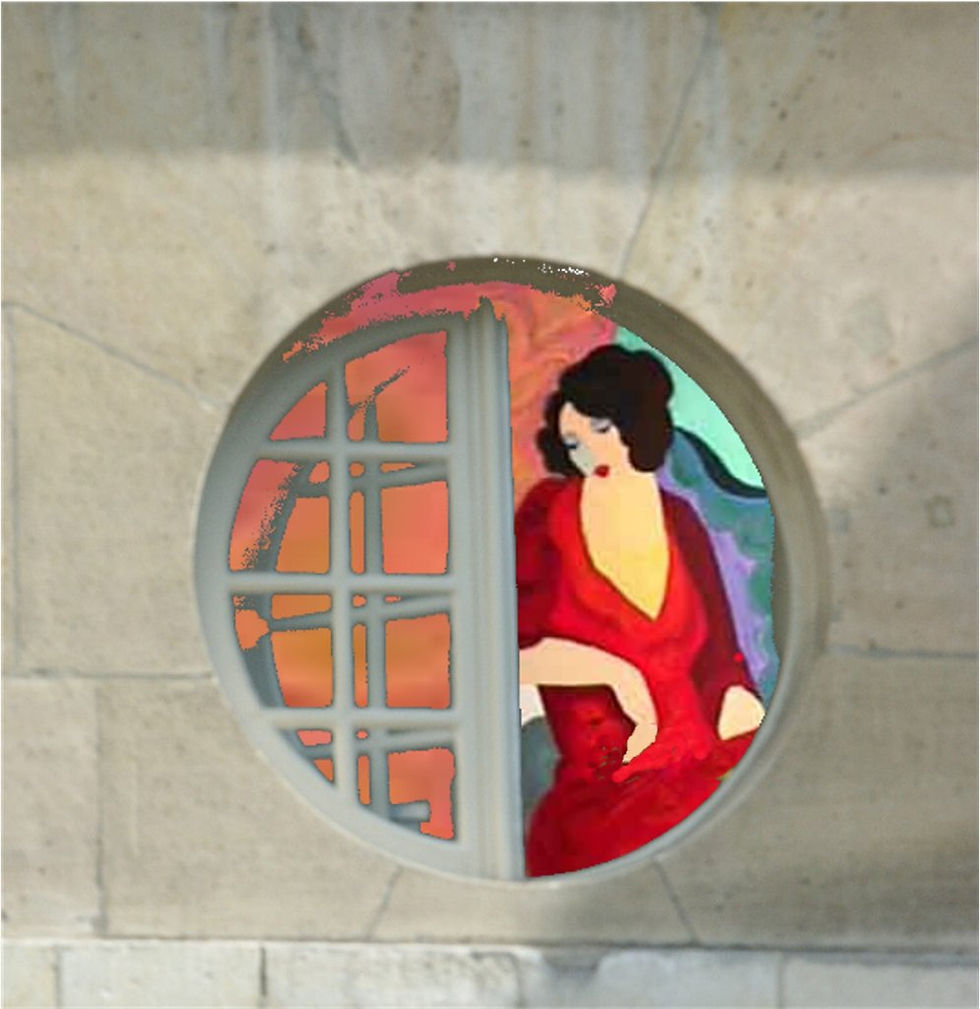 relaxing in paris red