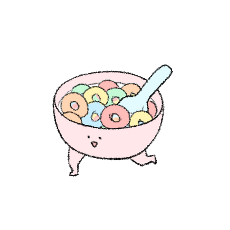 Colorful cereal with spoon