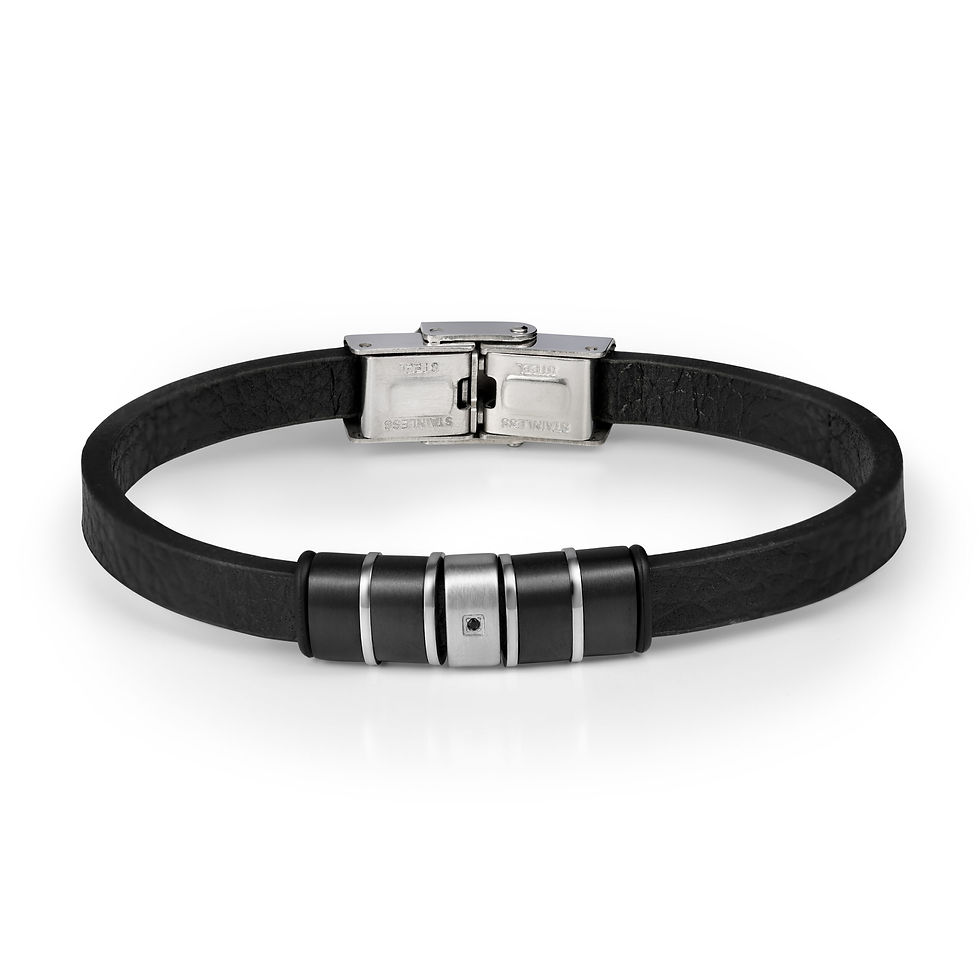 צמיד לגבר עור 5 חלקים לחריטה