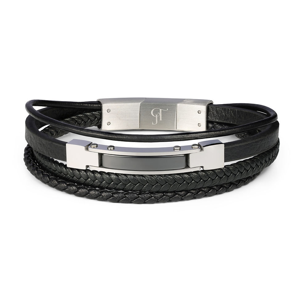 צמיד עור צמה לגבר יוקרתי