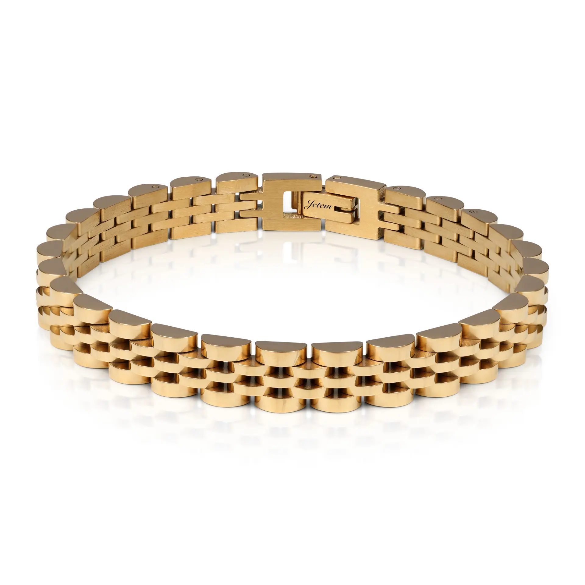 צמיד  יוקרתי לגבר מפלדת אל חלד עם חוליות רחבות