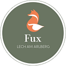 Ein oranger Fuchs auf grünem Hintergrund: das Logo Fux Weinagentur und Fux Restaurant.