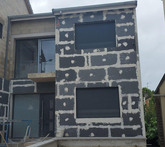 Façade en cours de ravalement, Maison Alfortville (94)