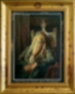 Albus Dumbledore Original Oil Painting by Robin Springett inspired by Harry Potter. Shown framed.
