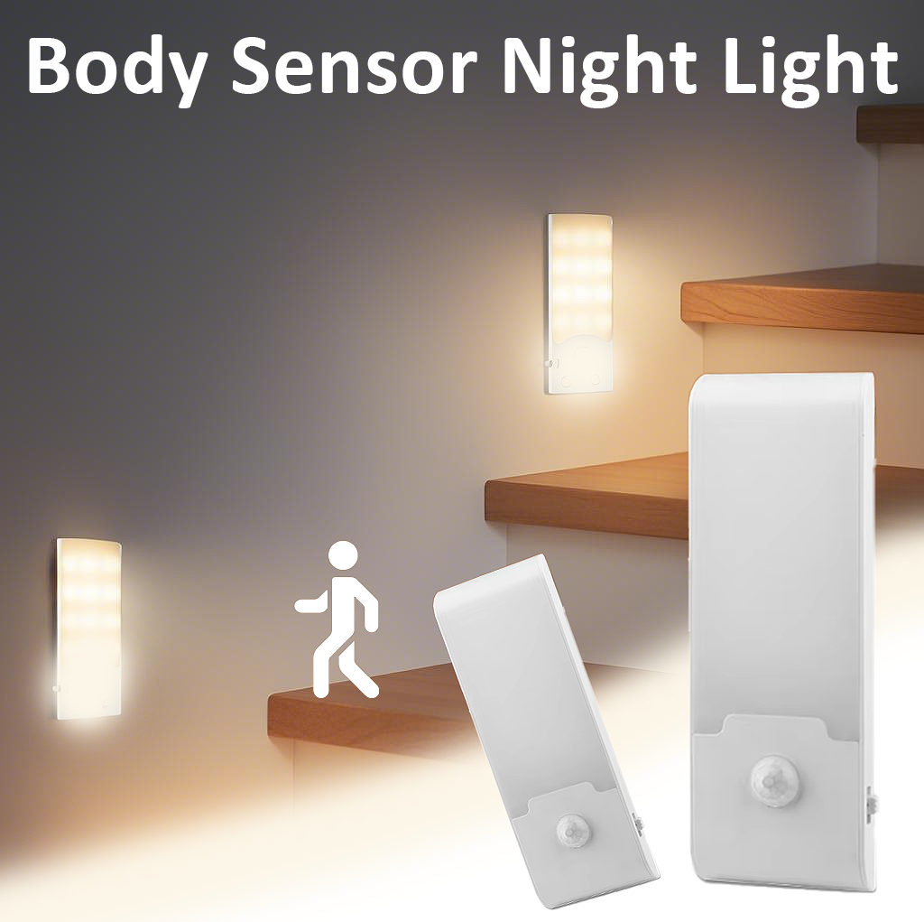 Motion Sensor LED Night Light USB Rechargeable Wall Light For Cabinet Closet Ais