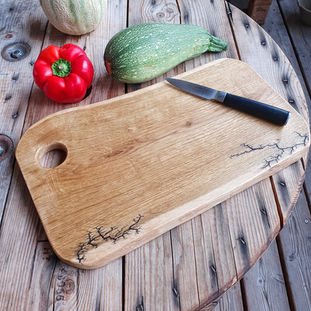 Planche à découper ou de présentation en chêne électrifié