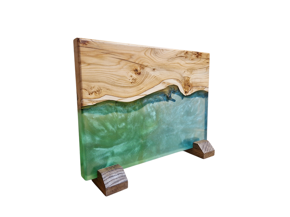 Miniature : Porte couteaux en bois et résine Epoxy
