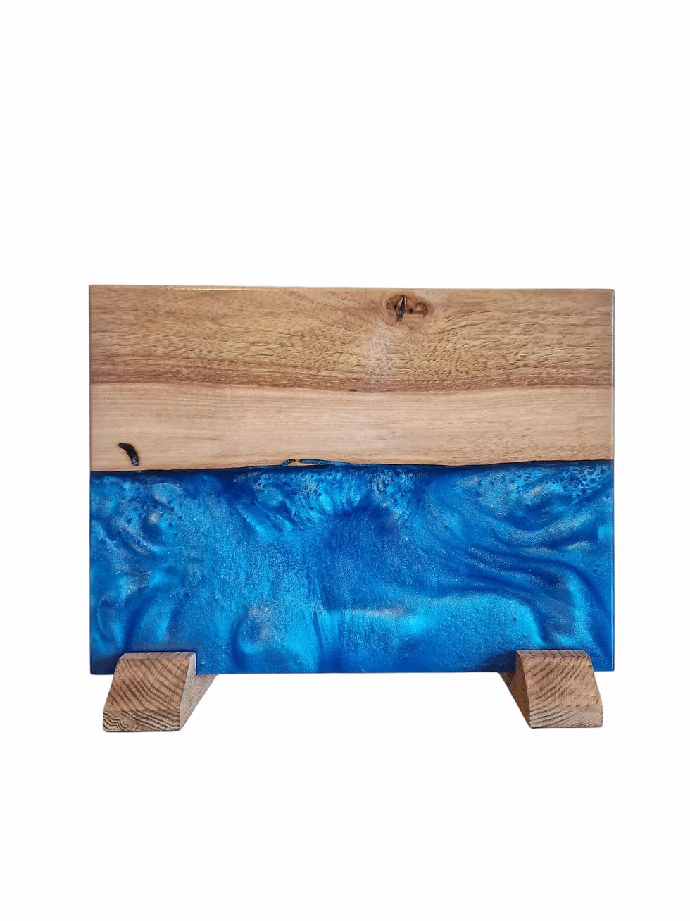 Porte couteaux en bois et résine Epoxy