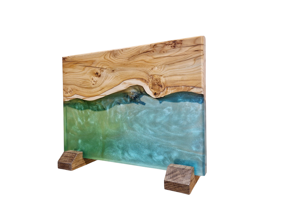 Miniature : Porte couteaux en bois et résine Epoxy