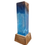 Miniature : Lampe bois et  résine Epoxy bleue