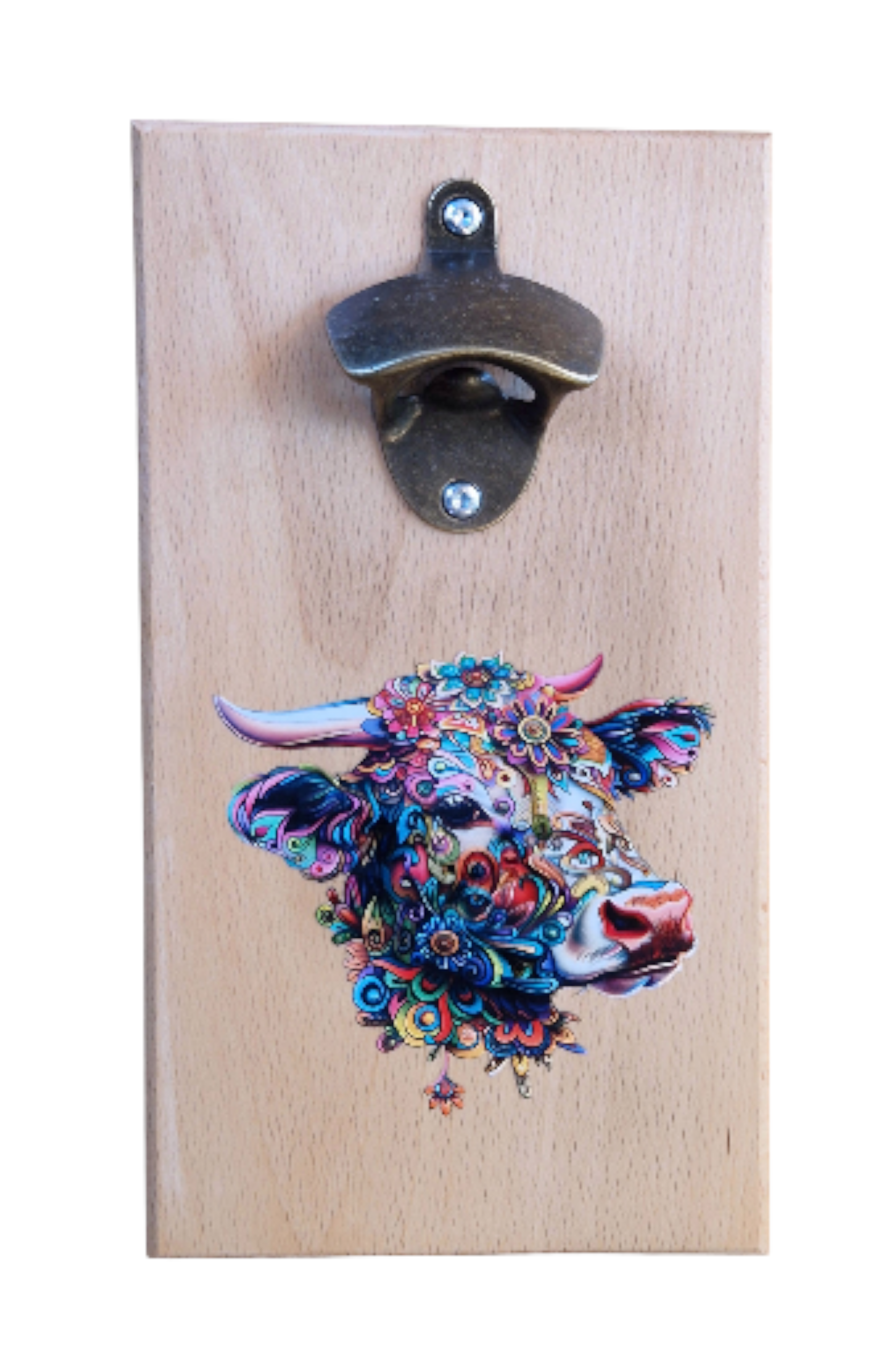 Décapsuleur à bière en bois mural aimanté humoristique *63