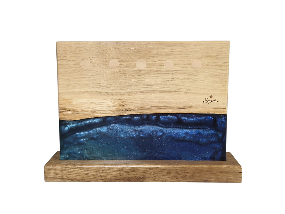Miniature : Porte couteaux en bois et résine Epoxy