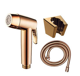BIDET SPRAY WITH ANTI-TWIST BRIGHT ROSE GOLD SHOWER HOSE-BRASS