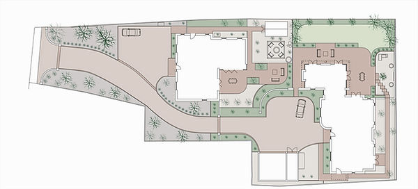 Garden design for two houses in Norfolk