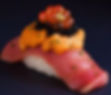 Premium uni and caviar sushi close-up