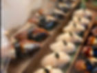 Assorted nigiri line for sushi catering