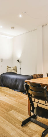 This compact yet stylish bathroom was created for a newly constructed ADU. We utilized space-saving features like a floating vanity and recessed shelving to provide functionality without compromising design. ADU projects like this are a great way to add value to your San Diego property.