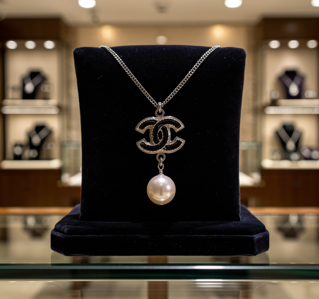 CHANEL CC Logo Necklace Vintage