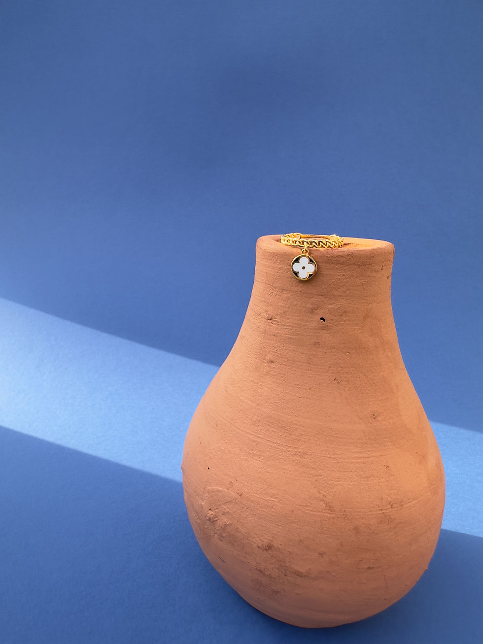Thumbnail: Chain Ring with Floral Enamel Charm