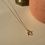 Thumbnail: Maple Leaf Pendant with Round Stone Gold Chain