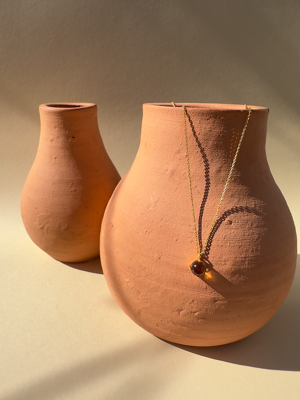 Thumbnail: Yellow Round Stone Pendant with Gold Chain