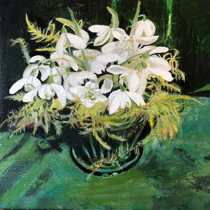 Snowdrops - Acrylic on board