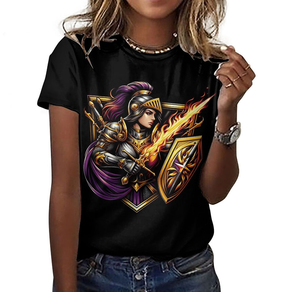 Thumbnail: Women's Bold Templar Knight Cotton T-Shirt
