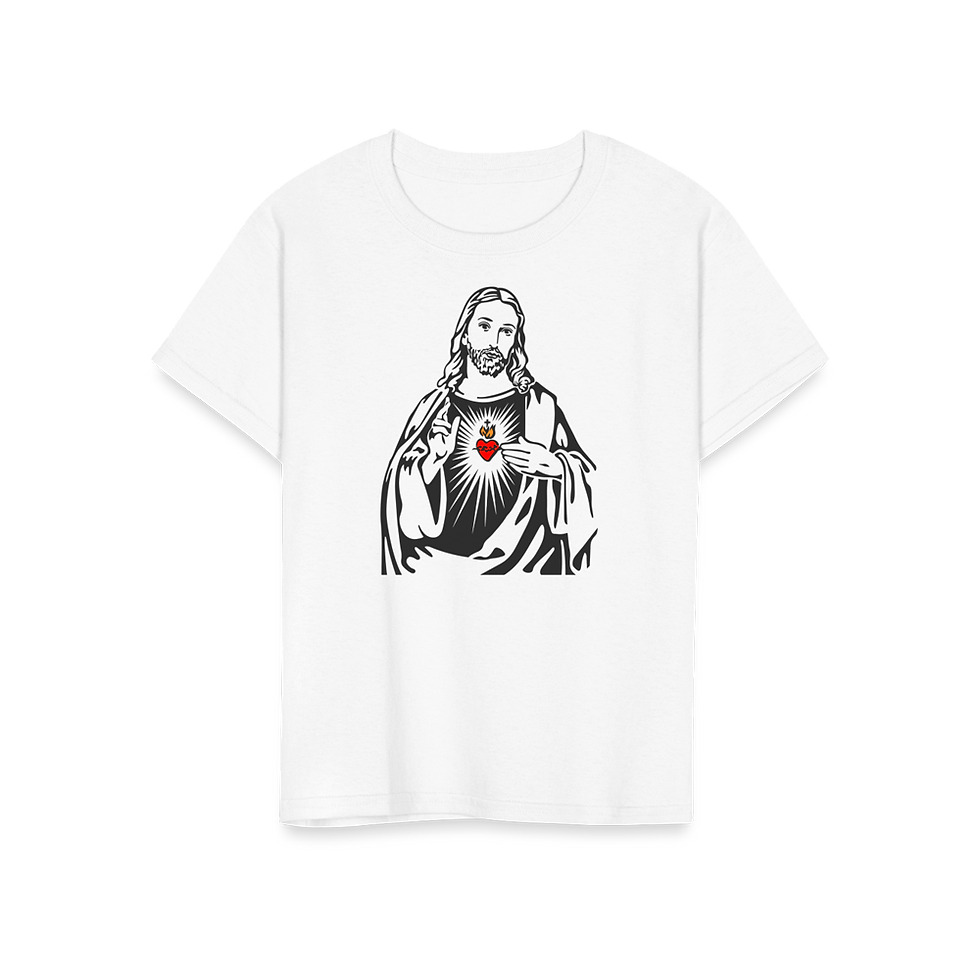 Thumbnail: Jesus Christ Minimalist Design With Sacred Heart T-Shirt