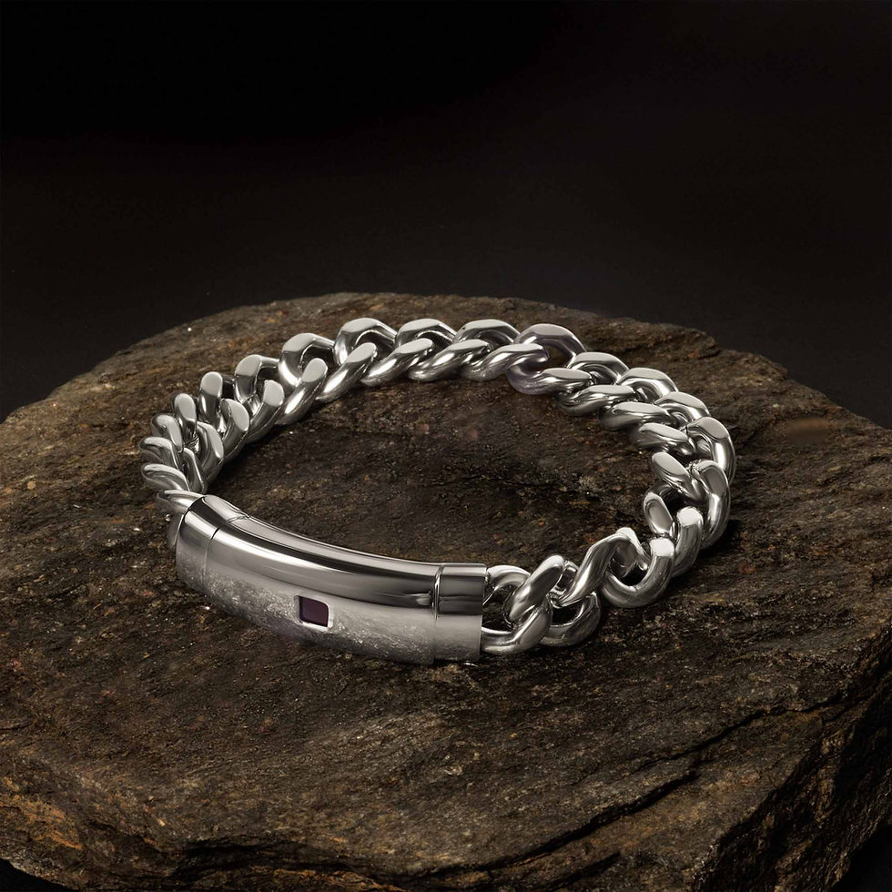 Thumbnail: Bible Quote Bracelet: Nano Bible Engraved - Steel Faith Bracelet