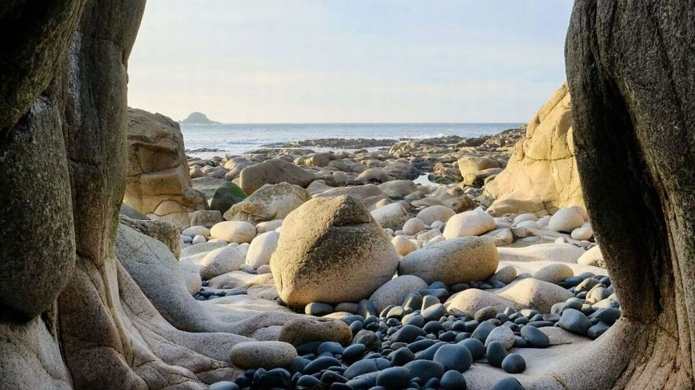 Dinosaur Egg Beach, also known as Porth Nanven