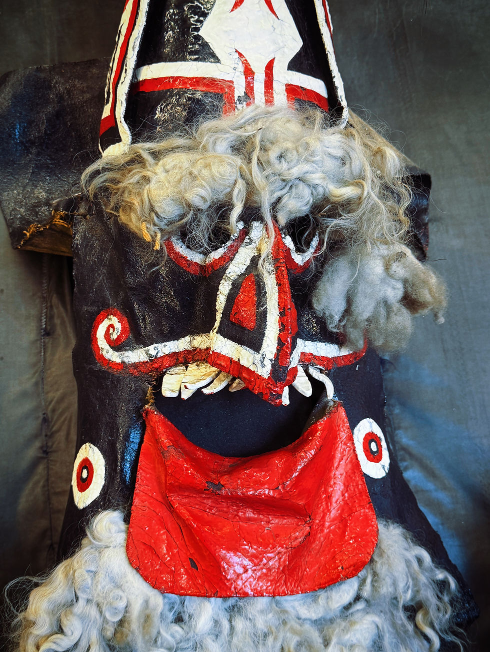 An original Obby Oss mask from Padstow Museum