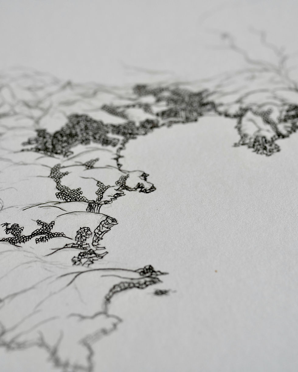Thumbnail: The Dark Cornwall Map: New Edition - A2 giclee print - pre-order 