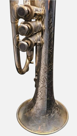 F. Besson London Cornet bell engraving