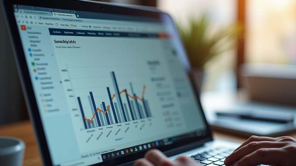 Close-up view of a laptop screen showing pay equity audit software dashboard