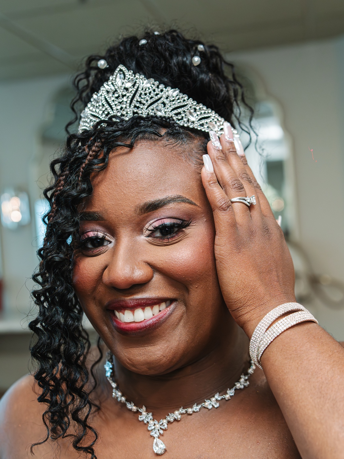 Ramarra wearing her crystal tiara and necklace.