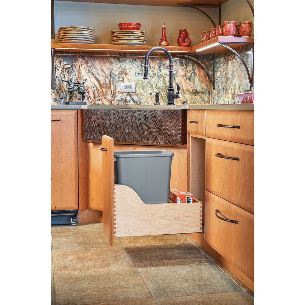 Thumbnail: Wood Pull Out Trash/Waste Container with Soft/Open Close