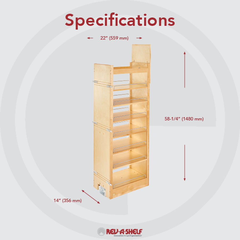 Thumbnail: Wood Tall Cabinet Pull Out Pantry Organizer w/Soft Close