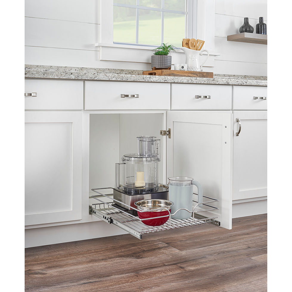 Thumbnail: Two-Tier Bottom Mount Pull Out Steel Wire Organizer