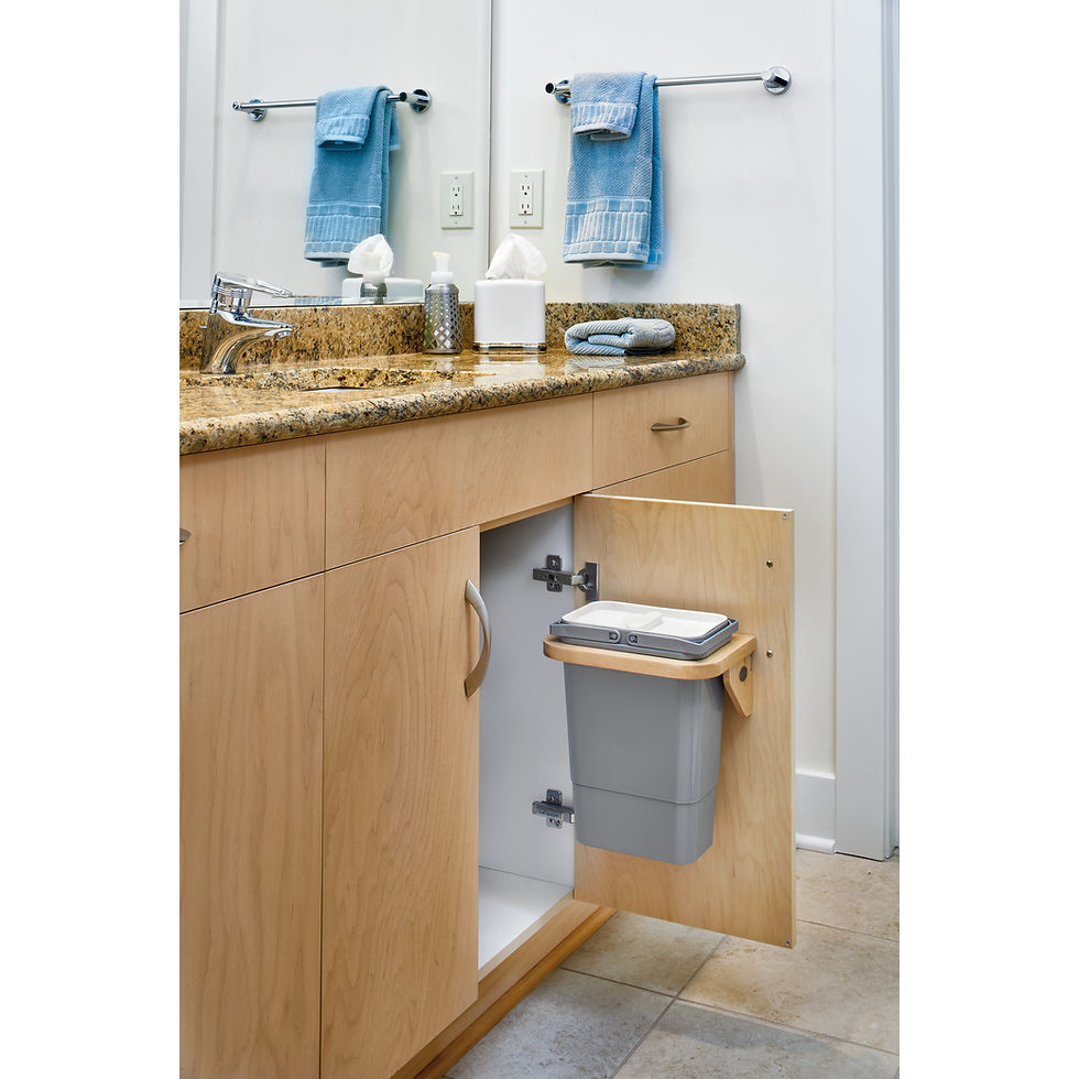 Thumbnail: Wood Vanity Cabinet Pull Out Organizer w/Power Outlets and Soft Close