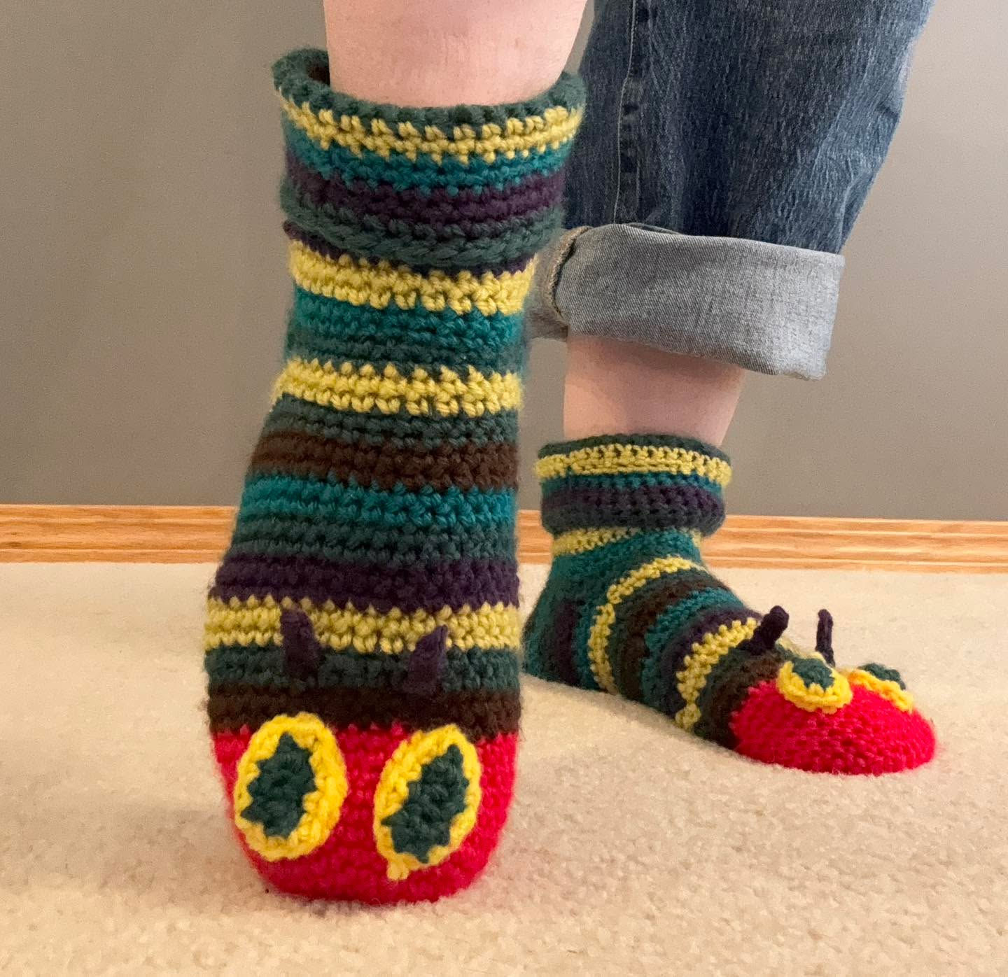 Very Hungry Caterpillar slipper socks