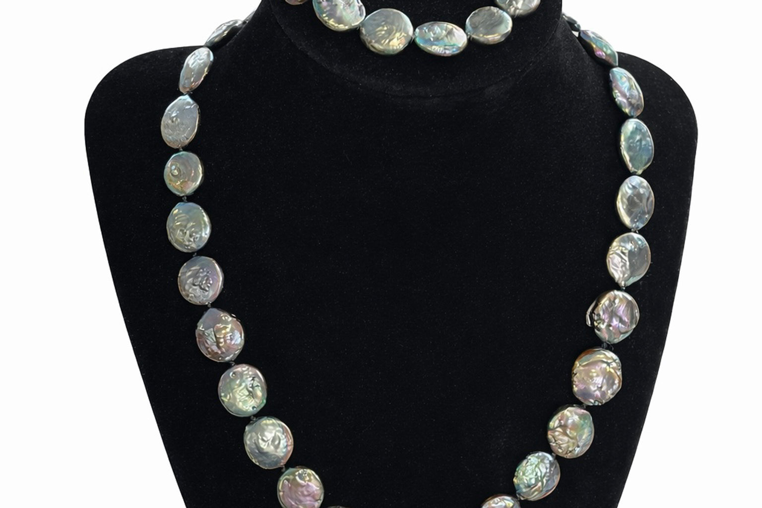 Peacock Coin Pearl and Necklace Set