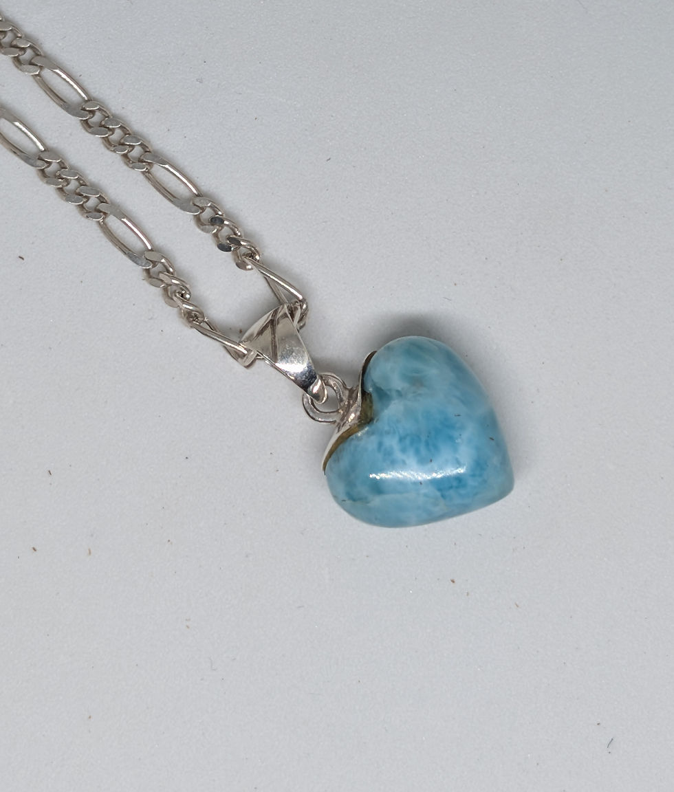 Thumbnail: #055 18” Necklace Set W/ High Quality Asymmetrical Larimar Pectolite Pen