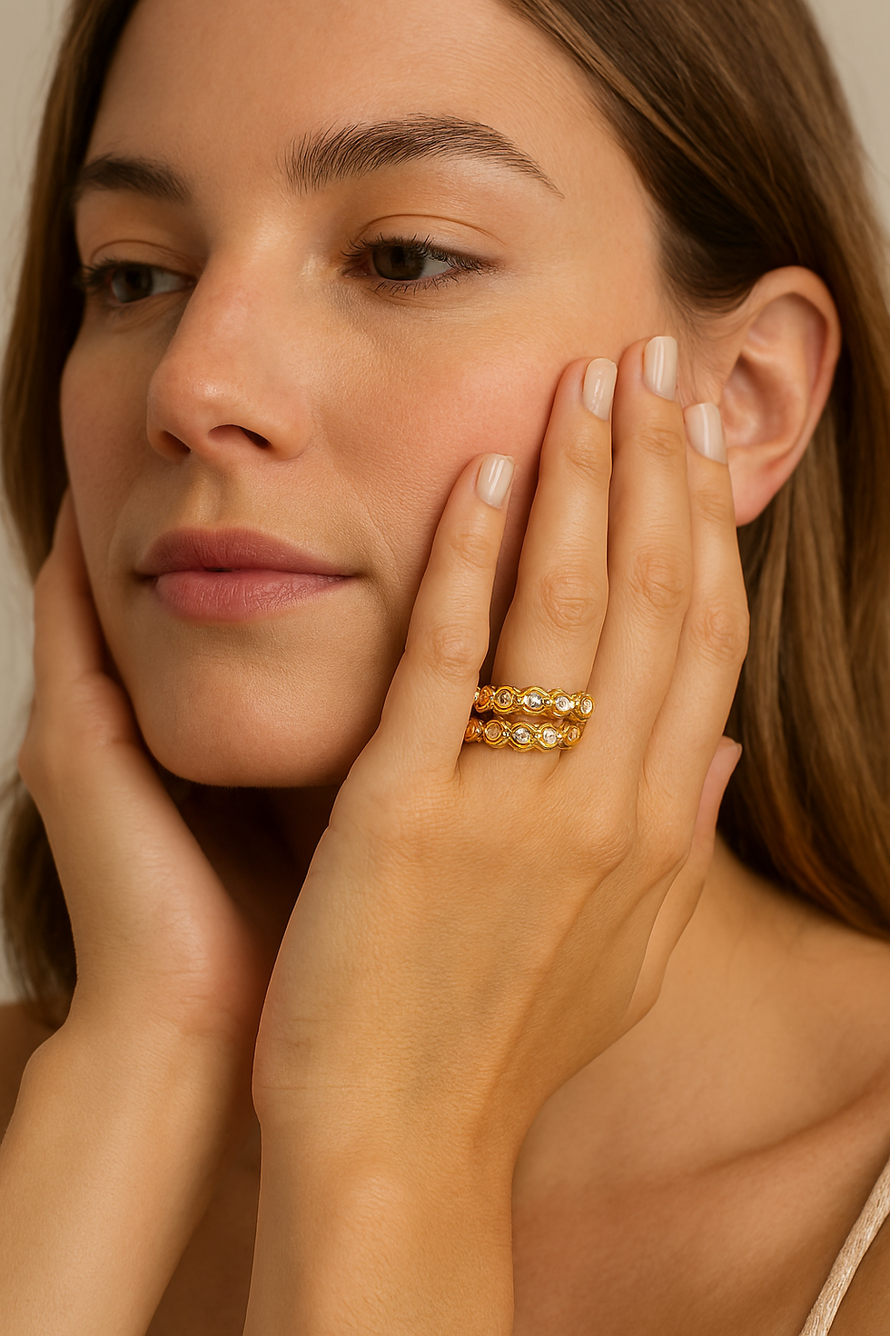 Thumbnail: Size 7 Bubble Outline Bezel Ring Set