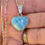 Thumbnail: Heart 925 Larimar Pendant on a 925 Sterling Silver 20" Heishi Chain