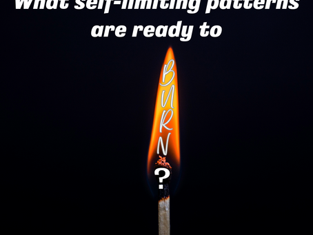 A lit match on a black background with bold white text and the words "What self-limiting patterns are ready to burn?" And at the bottom "@ITBC_MagicInAction