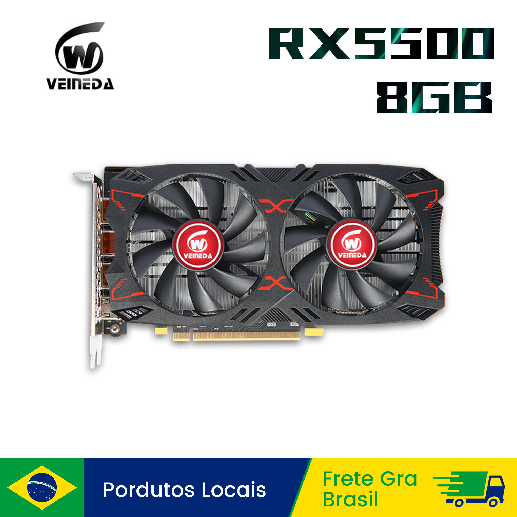 Placa gráfica Veineda RX5500 8G Placa gráfica para jogos de PC 8GB 128Bit GDDR6