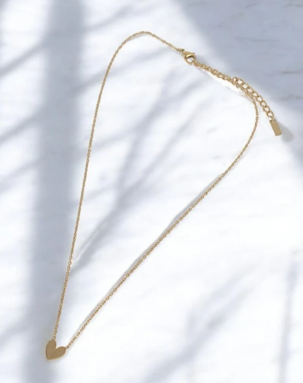 Collier chaine doré femme coeur marron