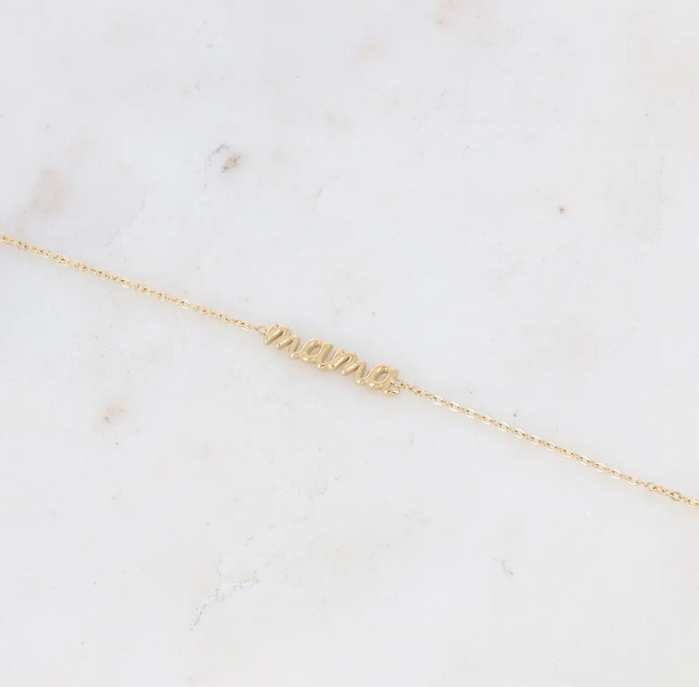 Bracelet pour femme pendentif doré mama