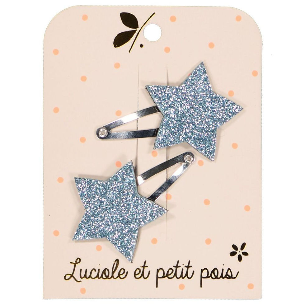 Lot de 2 barrettes étoile argentée scintillante