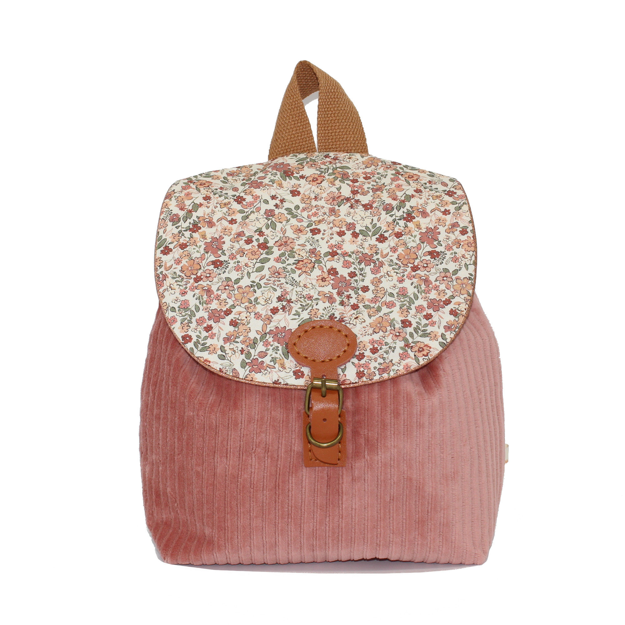 Sac à dos pour bébé velours rose Mandarine